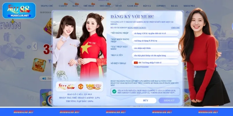 Các bước đăng ký MU88 từ A - Z
