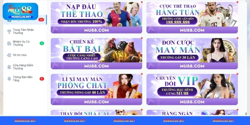 Khuyến mãi MU88 dành cho Casino, thể thao và VIP